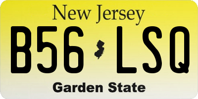 NJ license plate B56LSQ