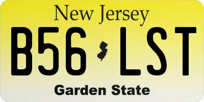 NJ license plate B56LST