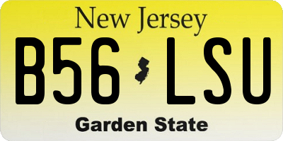 NJ license plate B56LSU