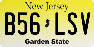 NJ license plate B56LSV