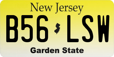 NJ license plate B56LSW
