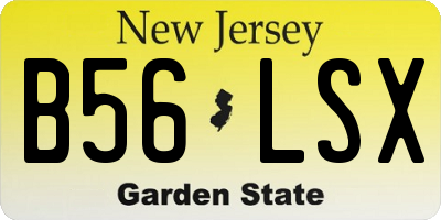 NJ license plate B56LSX