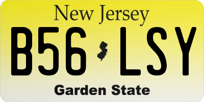 NJ license plate B56LSY