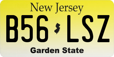 NJ license plate B56LSZ