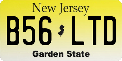 NJ license plate B56LTD