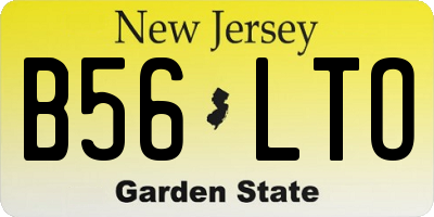 NJ license plate B56LTO