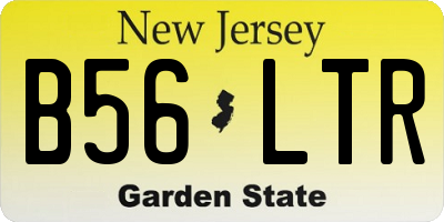 NJ license plate B56LTR