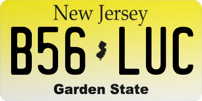 NJ license plate B56LUC