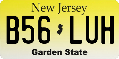 NJ license plate B56LUH