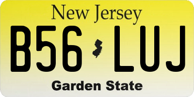 NJ license plate B56LUJ