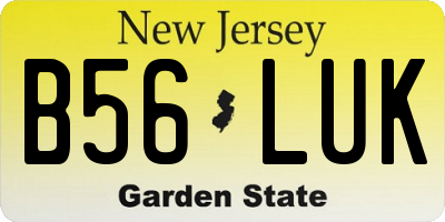 NJ license plate B56LUK