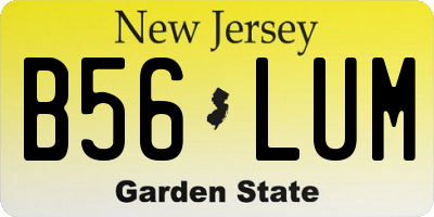 NJ license plate B56LUM