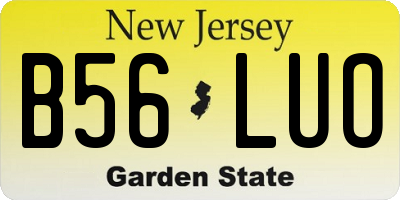 NJ license plate B56LUO