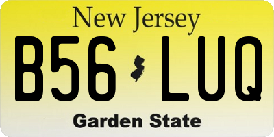 NJ license plate B56LUQ