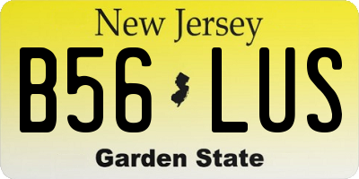 NJ license plate B56LUS