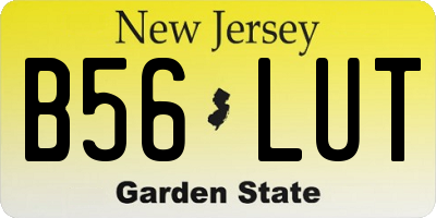 NJ license plate B56LUT