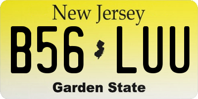 NJ license plate B56LUU