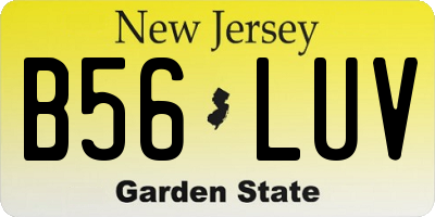 NJ license plate B56LUV