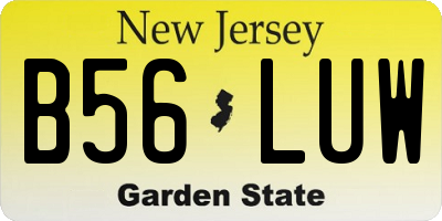 NJ license plate B56LUW