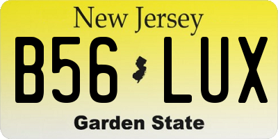 NJ license plate B56LUX