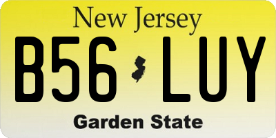 NJ license plate B56LUY