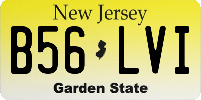 NJ license plate B56LVI