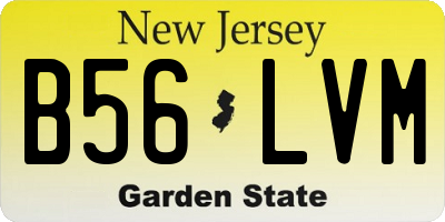 NJ license plate B56LVM