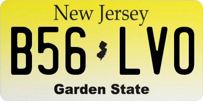 NJ license plate B56LVO