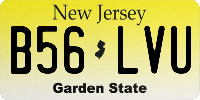 NJ license plate B56LVU
