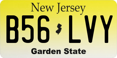 NJ license plate B56LVY