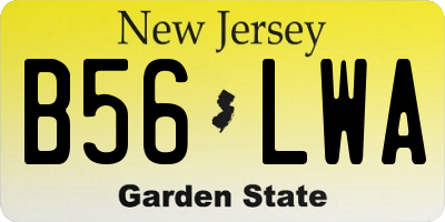 NJ license plate B56LWA