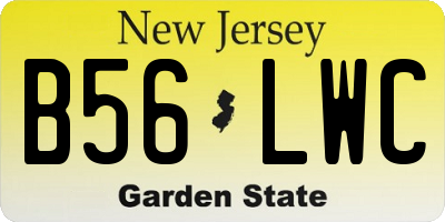 NJ license plate B56LWC