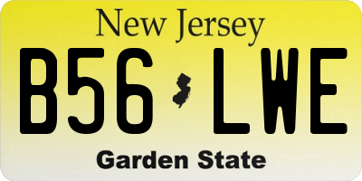 NJ license plate B56LWE
