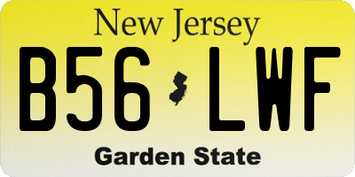 NJ license plate B56LWF