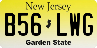 NJ license plate B56LWG