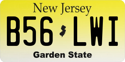NJ license plate B56LWI