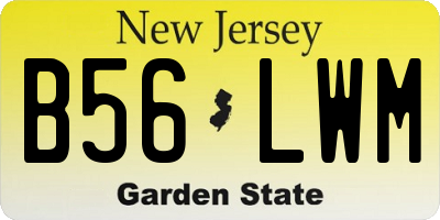 NJ license plate B56LWM