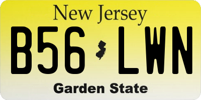 NJ license plate B56LWN