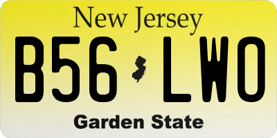 NJ license plate B56LWO
