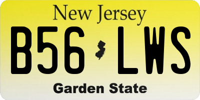 NJ license plate B56LWS