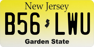 NJ license plate B56LWU
