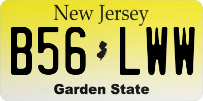 NJ license plate B56LWW