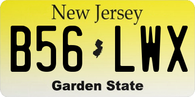 NJ license plate B56LWX
