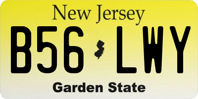 NJ license plate B56LWY
