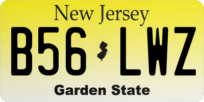 NJ license plate B56LWZ