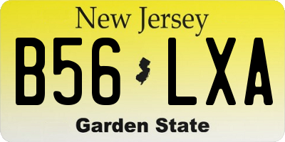 NJ license plate B56LXA