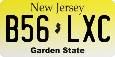 NJ license plate B56LXC