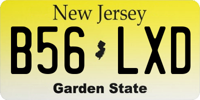NJ license plate B56LXD