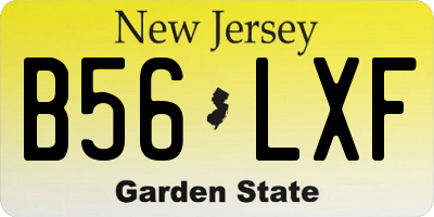 NJ license plate B56LXF