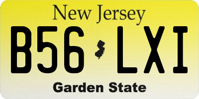 NJ license plate B56LXI